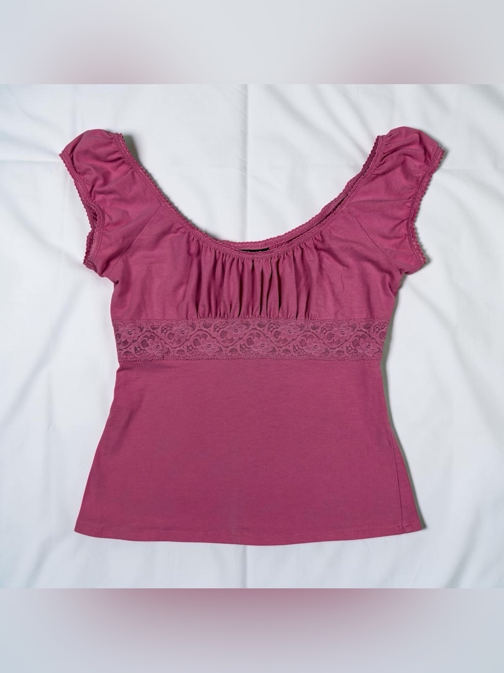 Vintage Y2K Express Pink Milkmaid Babydoll Top